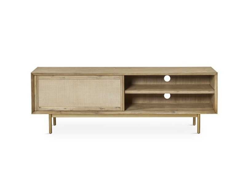 Solid wood and gold metal TV cabinet - MAÓ
