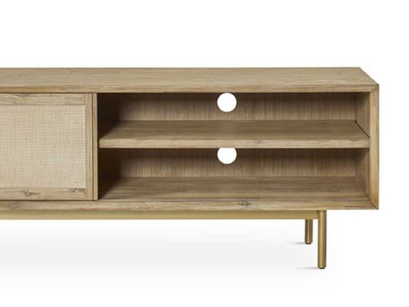 Solid wood and gold metal TV cabinet - MAÓ