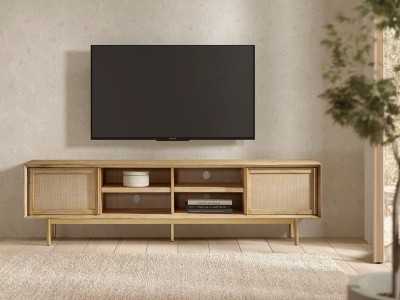 Solid wood and gold metal TV cabinet - MAÓ XL Solid wood and gold metal TV cabinet - MAÓ XL