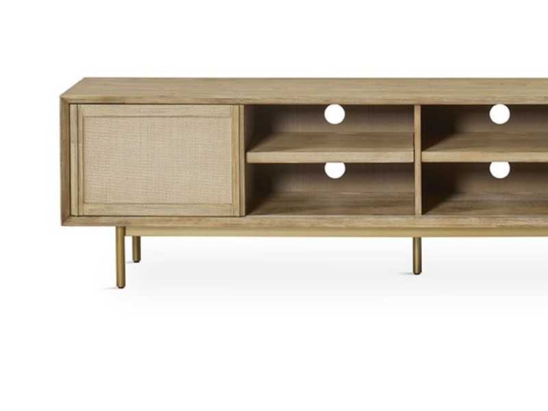 Mueble TV de madera maciza y metal dorado - MAÓ XL