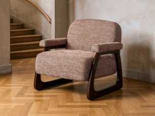 Fauteuil tapissé en bois apparent - DOLMEN