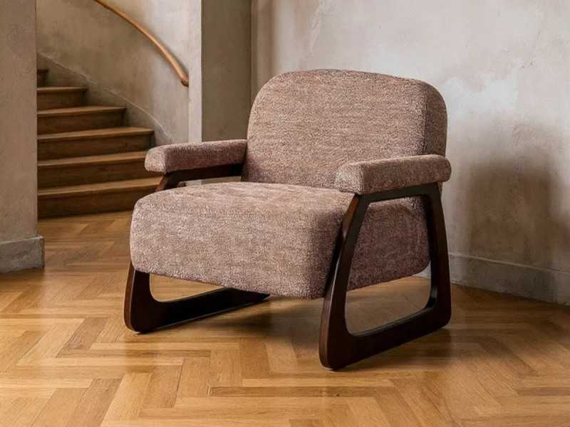 Sillón tapizado de madera vista - DOLMEN