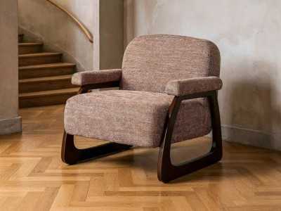 Upholstered armchair with exposed wood - DOLMEN Upholstered armchair with exposed wood - DOLMEN
