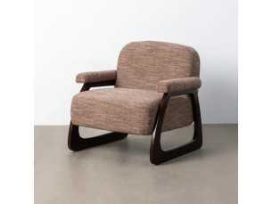 Upholstered armchair with exposed wood - DOLMEN 2