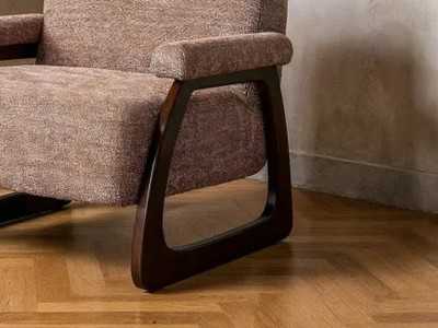 Upholstered armchair with exposed wood - DOLMEN Upholstered armchair with exposed wood - DOLMEN