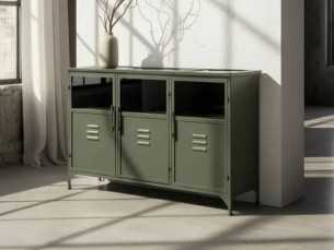 Metal sideboard with doors and glass - RETRO