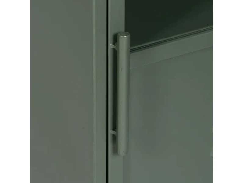 Bedside table or metal filing cabinet with glass top - RETRO