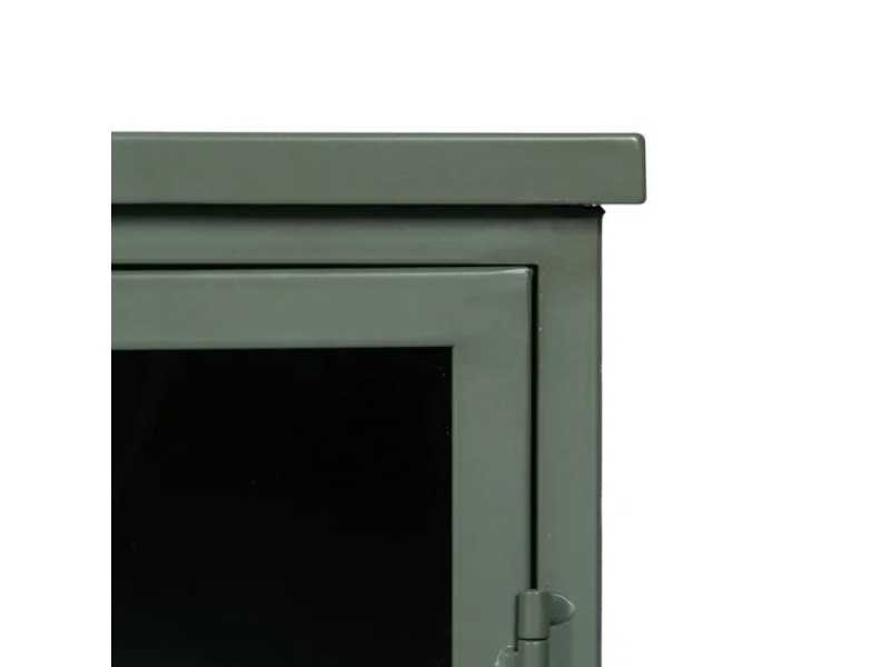 Bedside table or metal filing cabinet with glass top - RETRO