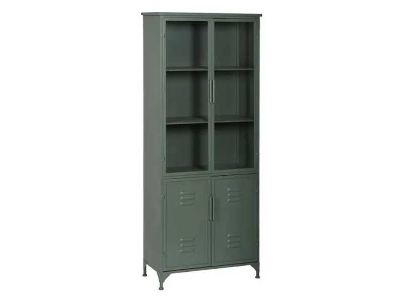 Metal display cabinet with doors and glass - RETRO
