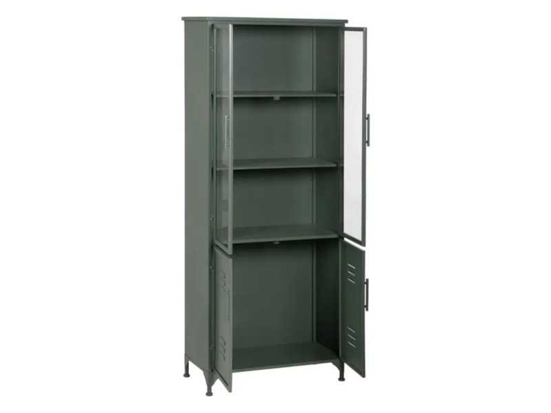 Metal display cabinet with doors and glass - RETRO