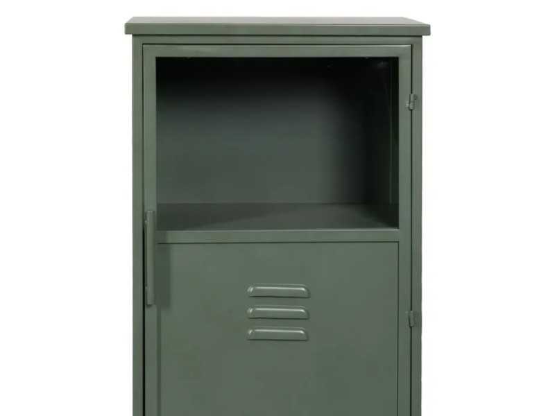 Meuble d'appoint en métal avec portes et vitre - RETRO