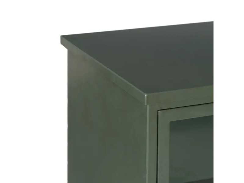 Mueble auxiliar de metal con puertas y cristal - RETRO