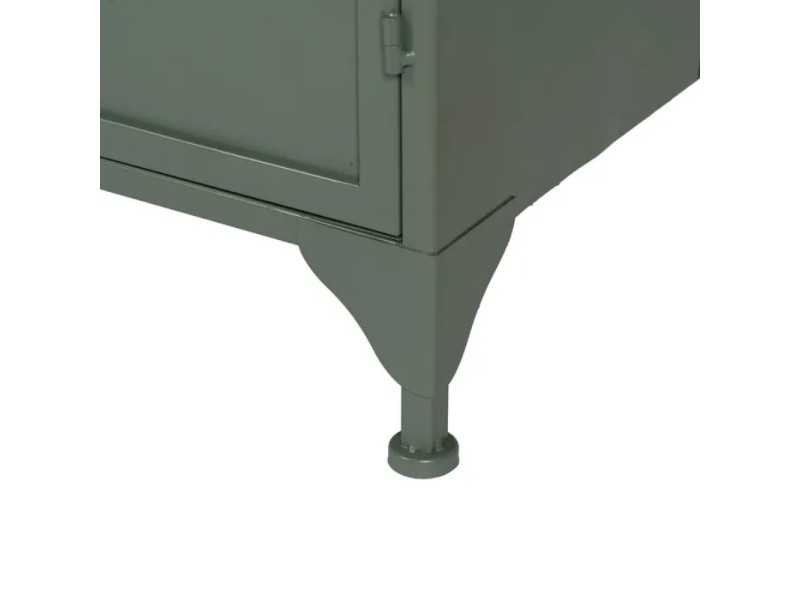 Mueble auxiliar de metal con puertas y cristal - RETRO