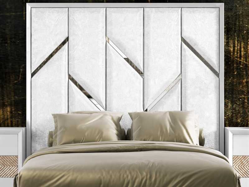 Upholstered and lacquered headboard with a modern design - ALIZÉE