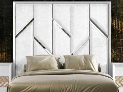 Upholstered and lacquered headboard with a modern design - ALIZÉE