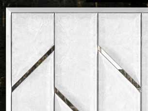 Upholstered and lacquered headboard with a modern design - ALIZÉE 2