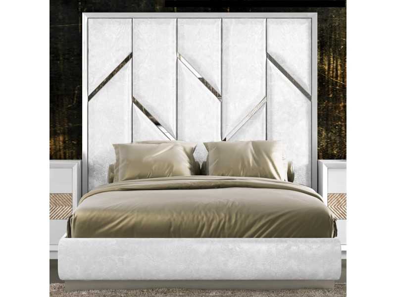 Cama completa de diseño moderno lacada y tapizada - ALIZÉE