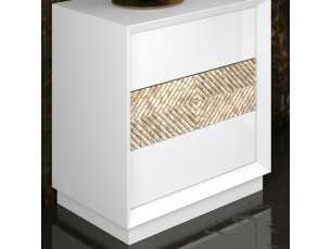 Lacquered bedside table with 3 drawers and central detail - ALIZÉE 2