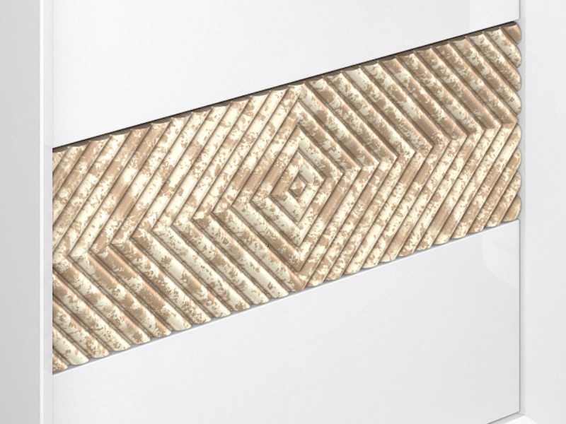 Mesita de noche 3 cajones lacada con detalle central - ALIZÉE