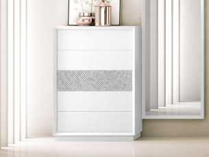 Lacquered chiffonier with 5 drawers and detailing on the front of the central drawer - ALIZÉE 2