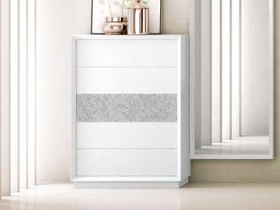 Lacquered chiffonier with 5 drawers and detailing on the front of the central drawer - ALIZÉE