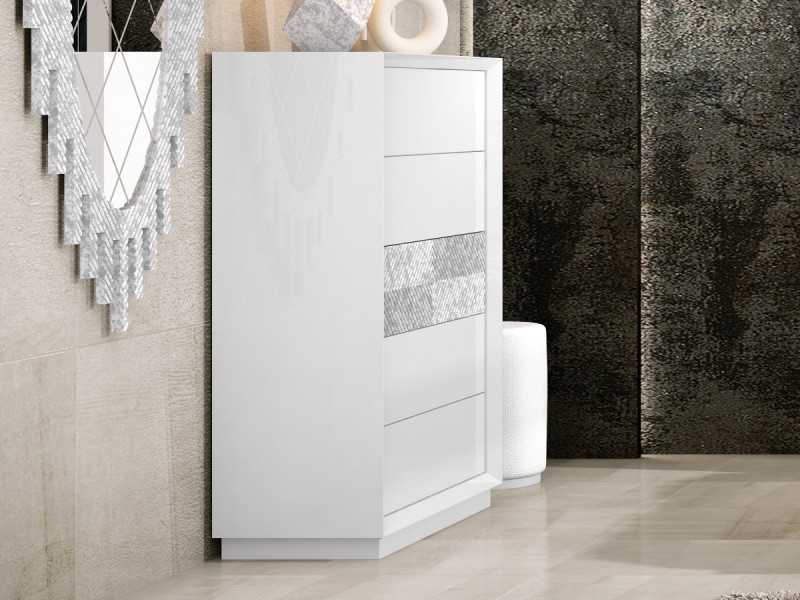 Lacquered chiffonier with 5 drawers and detailing on the front of the central drawer - ALIZÉE