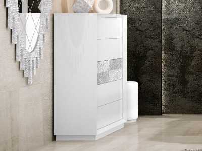 Lacquered chiffonier with 5 drawers and detailing on the front of the central drawer - ALIZÉE