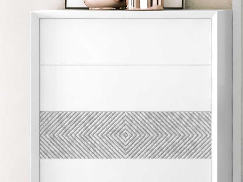 Lacquered chiffonier with 5 drawers and detailing on the front of the central drawer - ALIZÉE