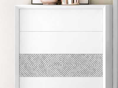 Sinfonier de 5 cajones lacado con detalle en el frente del cajón central - ALIZÉE