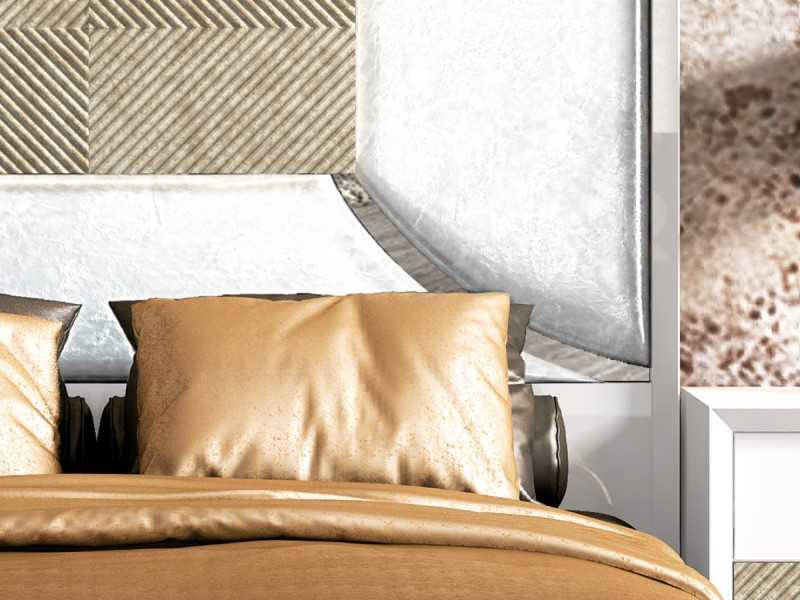 Tête de lit tapissé et laquée au design moderne avec détail central - JADE