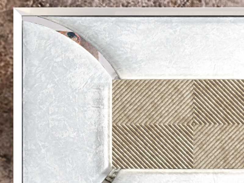 Lit complet tapisée et laqué au design moderne avec détail central - JADE