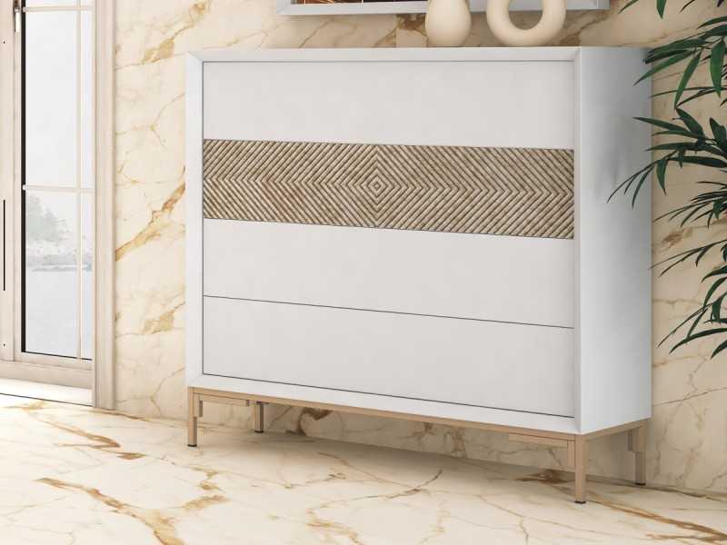 Cómoda de 4 cajones lacada con base de acero lacado - ZOÉ