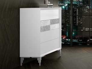 Lacquered 4-drawer chest with lacquered steel base - ZOÉ 2