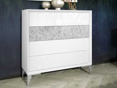 Lacquered 4-drawer chest with lacquered steel base - ZOÉ
