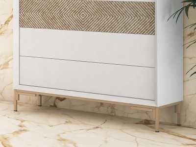 Commode 4 tiroirs laquée avec piètement en acier laqué - ZOÉ