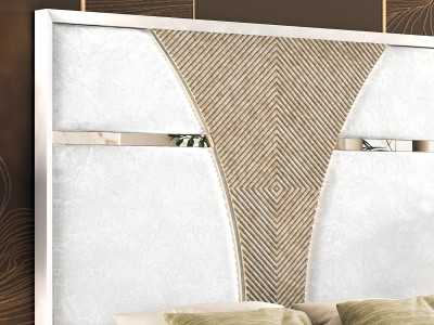 Complete bed with modern lacquered design and upholstery with central detail - ZOÉ