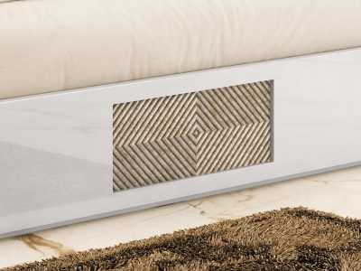 Complete bed with modern lacquered design and upholstery with central detail - ZOÉ