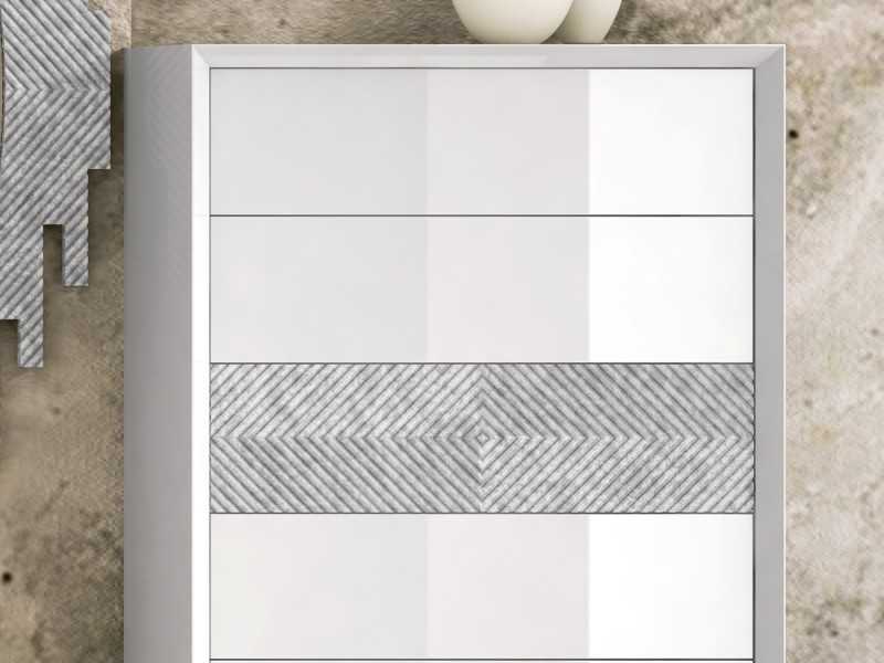 Sinfonier de 5 cajones lacado con base de acero lacado - ZOÉ