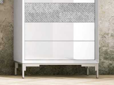 Lacquered chiffonier with 5 drawer and steel base - ZOÉ