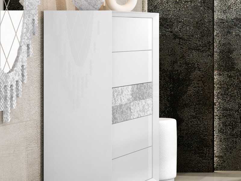 Lacquered chiffonier with 5 drawer and steel base - ZOÉ