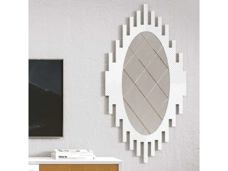 Original decorative mirror with silver marbled finish - CHÂTEAU