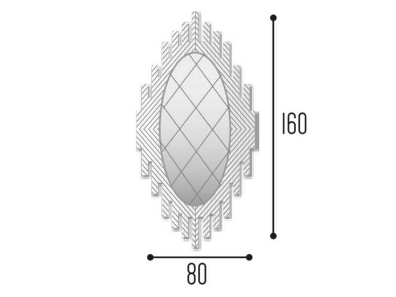 Original decorative mirror with silver marbled finish - CHÂTEAU