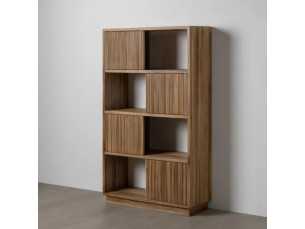 Estantería de madera maciza con puertas deslizantes - SIMONE A 2