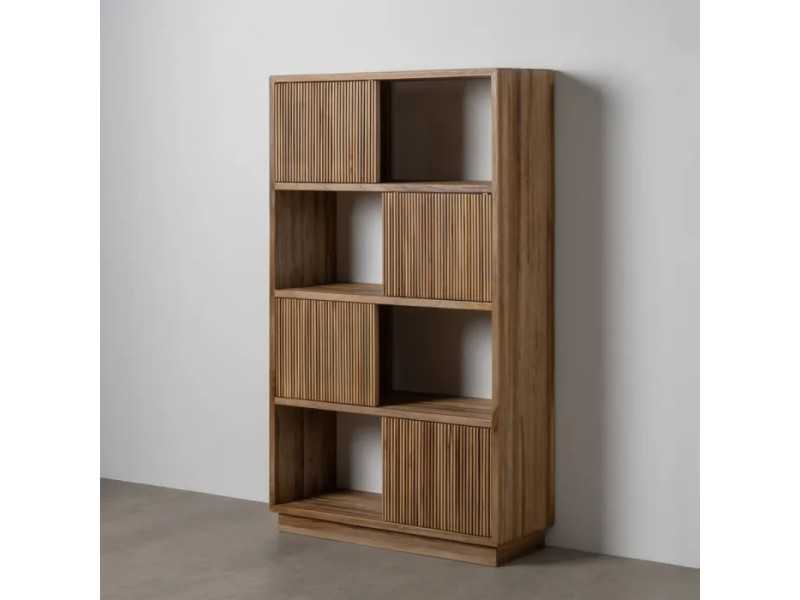 Estantería de madera maciza con puertas deslizantes - SIMONE A