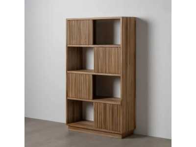 Estantería de madera maciza con puertas deslizantes - SIMONE A
