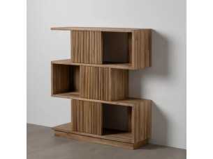 Estantería de madera maciza con puertas deslizantes - SIMONE B 2