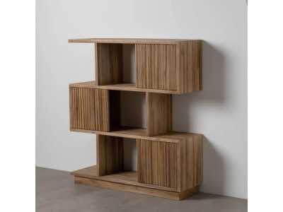 Étagère en bois massif avec portes coulissantes - SIMONE B