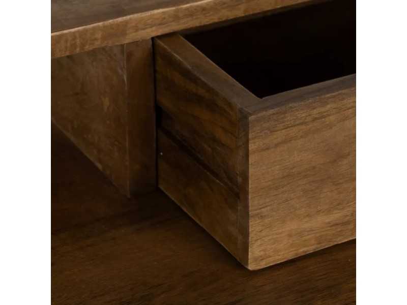 Solid wood desk with lacquered iron legs - LOUIS