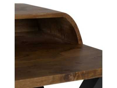 Solid wood desk with lacquered iron legs - LOUIS