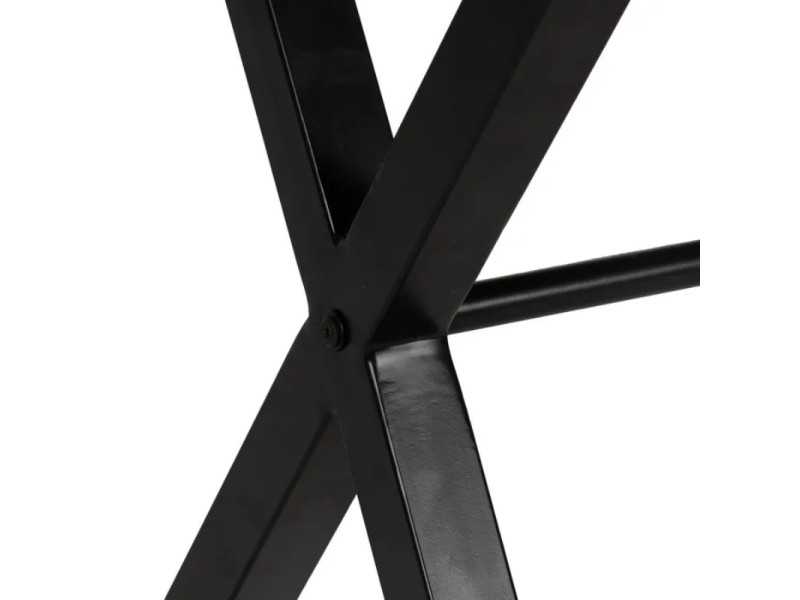 Solid wood desk with lacquered iron legs - LOUIS